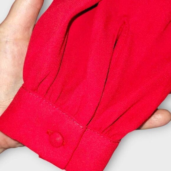 Lulus Womens Dress Sz Large Ecstatic Harmony Red Chiffon Glamourcore Cottagecore - Picture 7 of 12